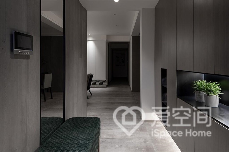 爱华公寓69平米一居室现代简约风格装修案例