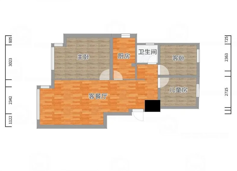 三居室日式风户型图