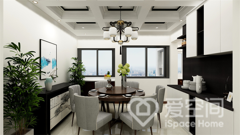 壹泰·金都府121㎡三居室新中式風裝修案例