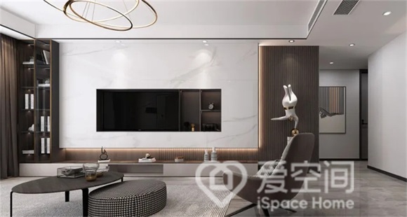 盛世臥龍城126㎡三居室現代簡約風裝修案例