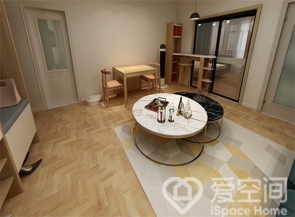 中治祥騰城市家園68平米一居室現代簡約風裝修案例
