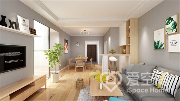 中駿·天峰109㎡三居室現代簡約風裝修案例