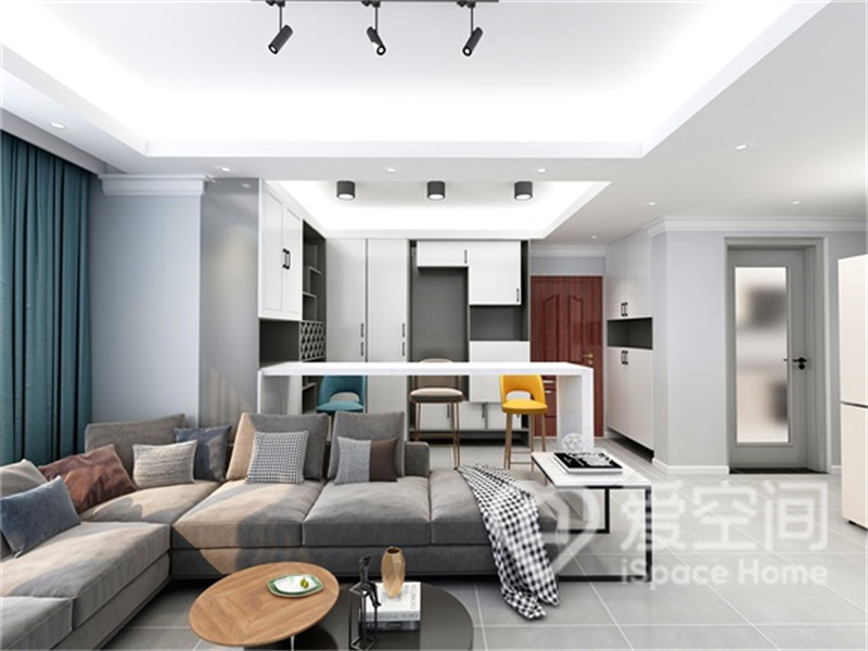 中駿·天峰114㎡三居室現代簡約風裝修案例