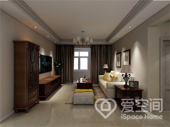 上東金茂悅108㎡三居室美式風裝修案例