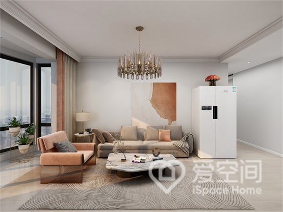 中鐵青秀城128㎡三居室現代簡約風裝修案例