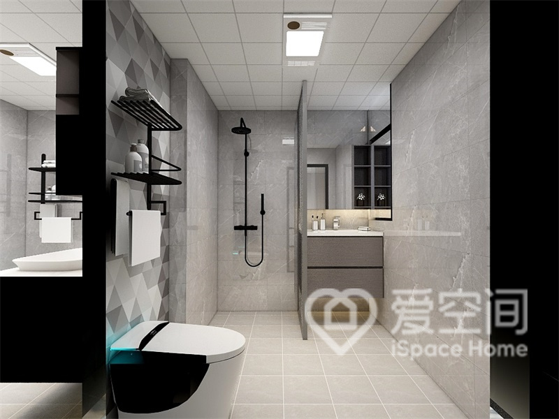 衛生間設計考慮到簡潔方面的要求，而從整體的空間劃分方面則是很用心的。