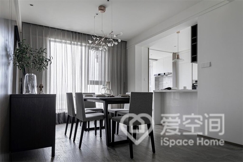 爱华公寓69平米一居室现代简约风格装修案例