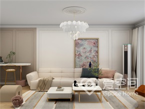 蔚藍花城83平米兩居室現代簡約風裝修案例
