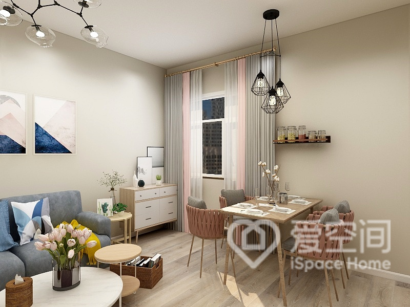 潮白河孔雀城雅瀾園102平米三居室現代簡約風裝修案例